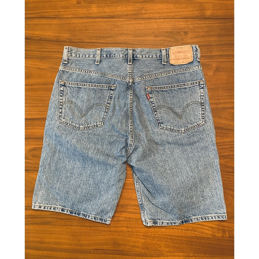 Vintage Levis 505 Jean Shorts Mens 36 Blue Denim Jorts Dad Y2K 2000s 10" Cotton